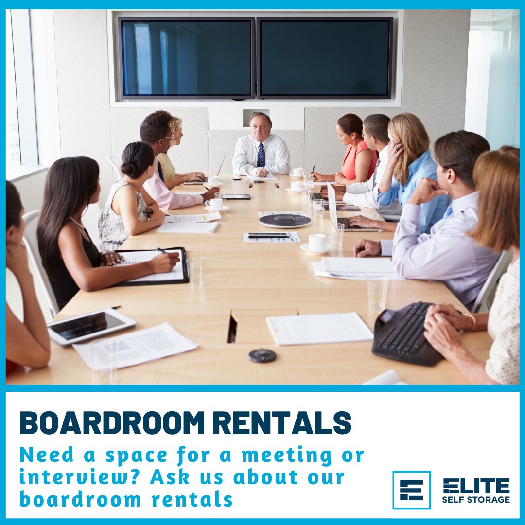 EliteLangford's tweet photo. Use our #meetingrooms at Elite Self Storage Langford for presentations, interviews, client pitches, monthly board meetings or training for your company.

Fully equipped meeting rooms available.  Book your space by calling 250-995-2735

#boardroomrentals #langford #victoria https://t.co/hbnFMLOOVH