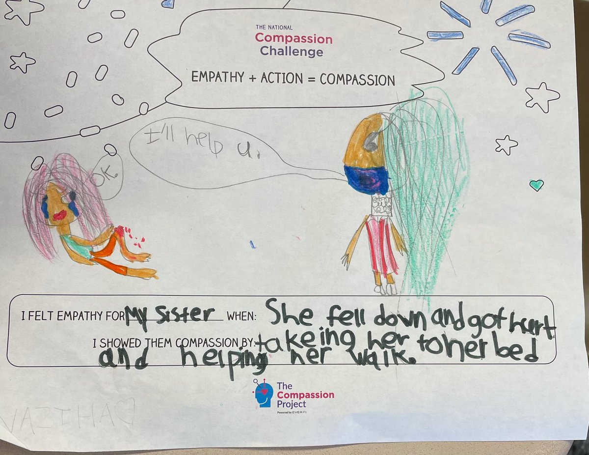 Pandoraedu's tweet photo. Our little students illustrating compassion with the Everfi and Donorschoose compassion project. #compassionchallenge @EVERFIK12 https://t.co/GrOVfGhkSy