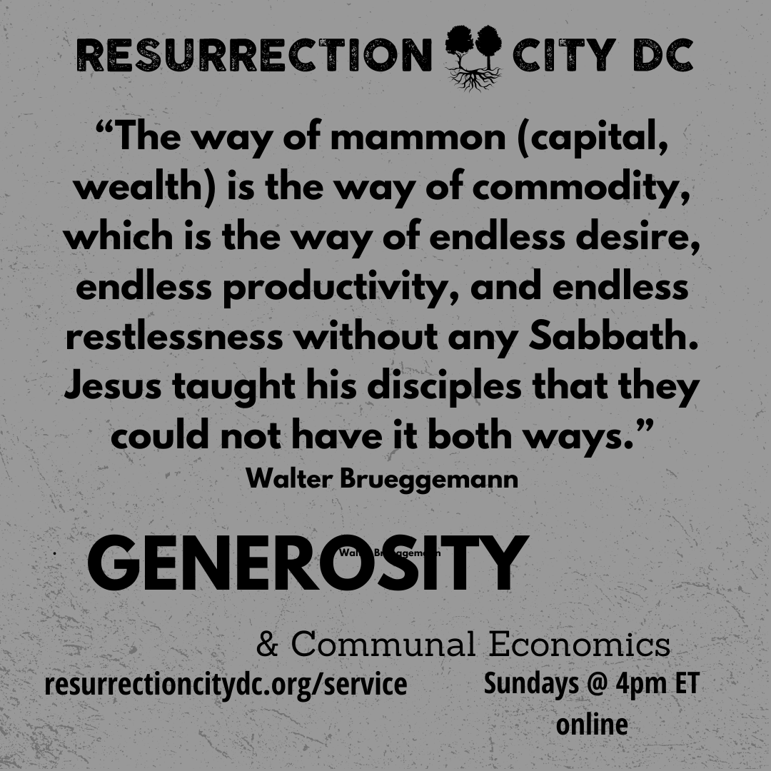 "Creation &amp; Communion'" Nov. 21 at 4pm ET online: Every year around this time, churches focus on giving defined by the needs of the church. The Christian story, however, is grounded in a much richer &amp; more radical narrative of generosity.  resurrectioncitydc.org/service