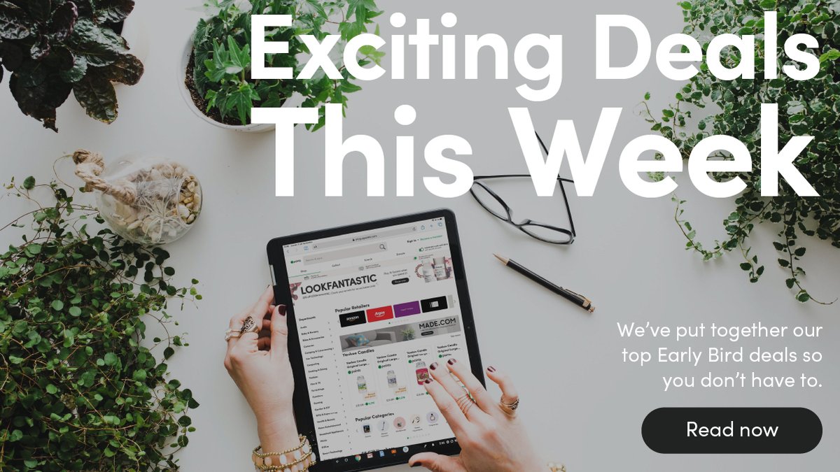 epointsUK's tweet image. Leading up to Black Friday, we’ve got some Early Bird Deals to help you save even sooner!

We’ve put together a list of deals, so you don’t have to search for them!💚

Read the blog by following the link below!
ow.ly/VR9T50GOQwB

#epointsmonday #epoints #shoptosave