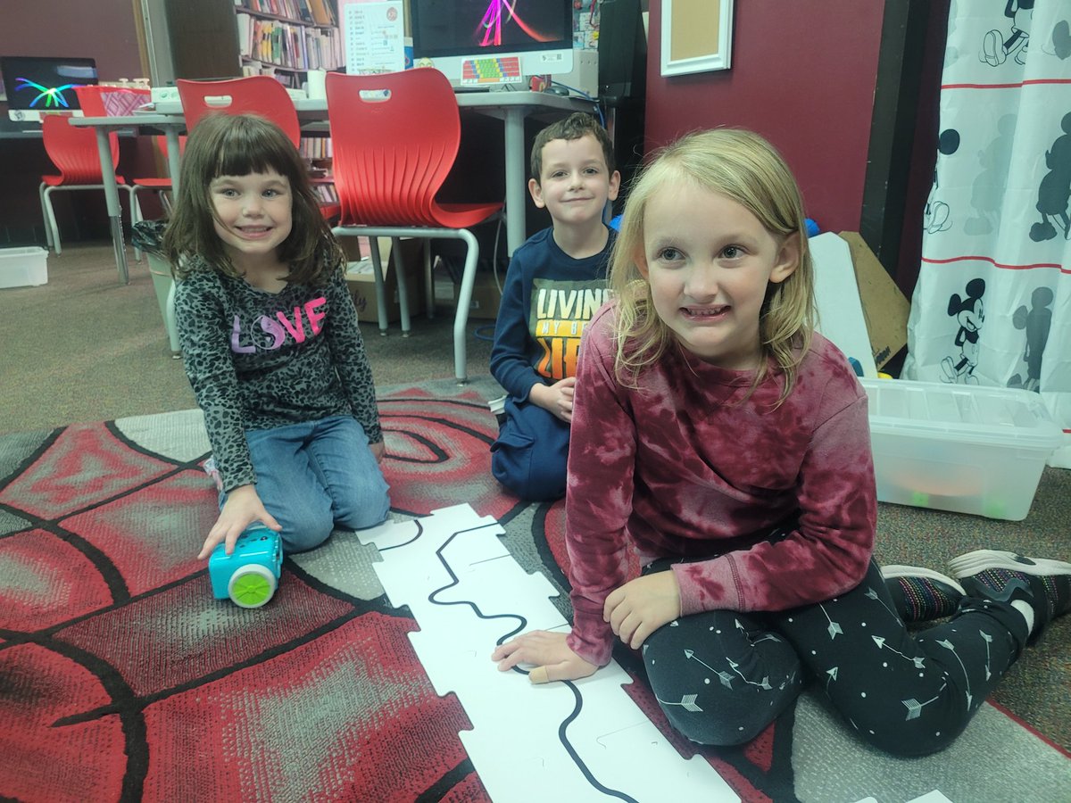 NPMrsD's tweet photo. In Kindergarten, we've started a unit on robots.  Today we explored with Botley's line following feature. #Botley #Robots @NP_CentralElem https://t.co/jXK3OkxnBk