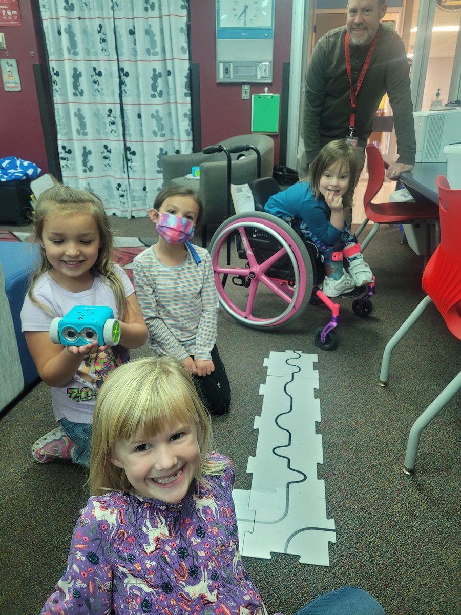 NPMrsD's tweet photo. In Kindergarten, we've started a unit on robots.  Today we explored with Botley's line following feature. #Botley #Robots @NP_CentralElem https://t.co/jXK3OkxnBk