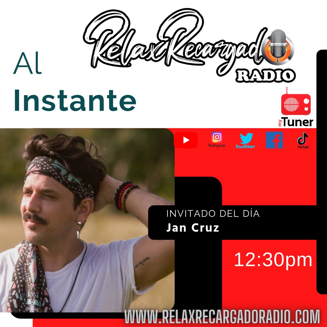 relaxrecargado's tweet photo. Empieza tu #programafavorito de #lastardes #alinstante te esperamos desde las 12:00pm hora EC solo ingresa en https://t.co/vly5JHKB16 #whatsapp📲 +593992671749 con la conducción de @fercho_cisneros_oficial https://t.co/EZpdUof1hG