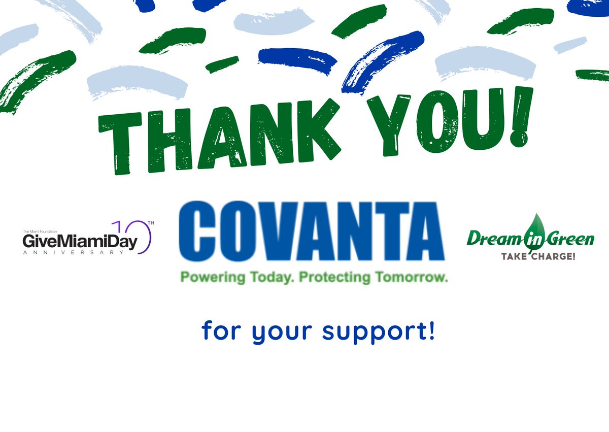 Dream_in_Green's tweet image. Thank you @Covanta for your support on #GiveMiamiDay! givemiamiday.org/dreamingreen