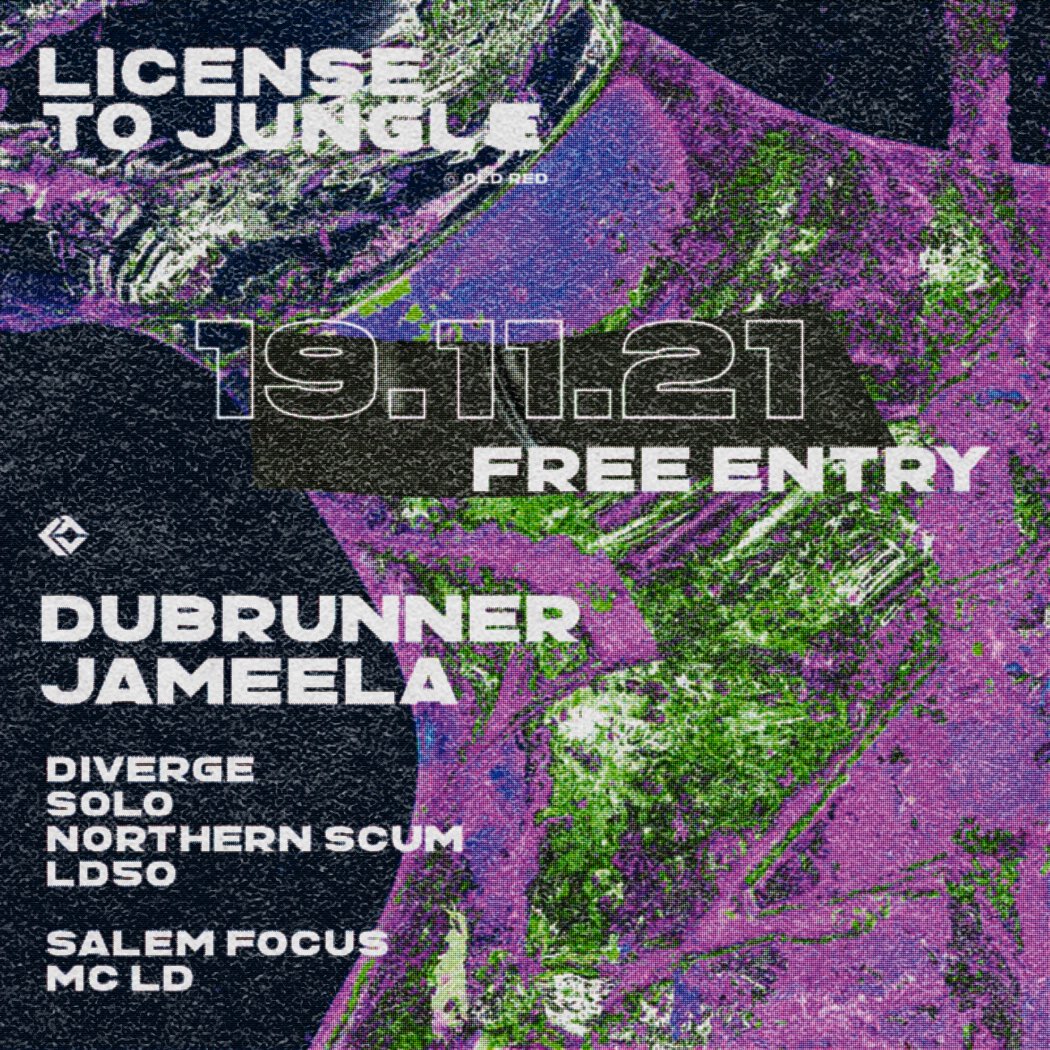 Licensetojungle's tweet image. Friday night sees Dubrunner &amp;amp; Jameela down to the @OldRedBus as our special guests, alongside residents @tomdiverge @LD50 @Redpine_Solo Northern Scum plus MCs Salem Focus &amp;amp; LD. Only the finest breakbeats &amp;amp; #junglemusic all night long. #leeds FREE ENTRY 🔥