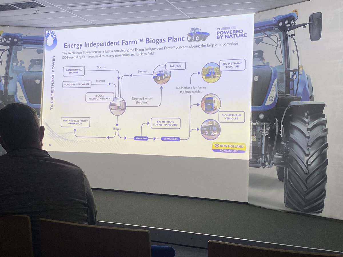 Interesting day @NHAG_UKandROI presenting #biomethane tractor no longer just a concept. Good fit with the #circluarfarm  for net zero ag…if your bio methane if from waste feedstock