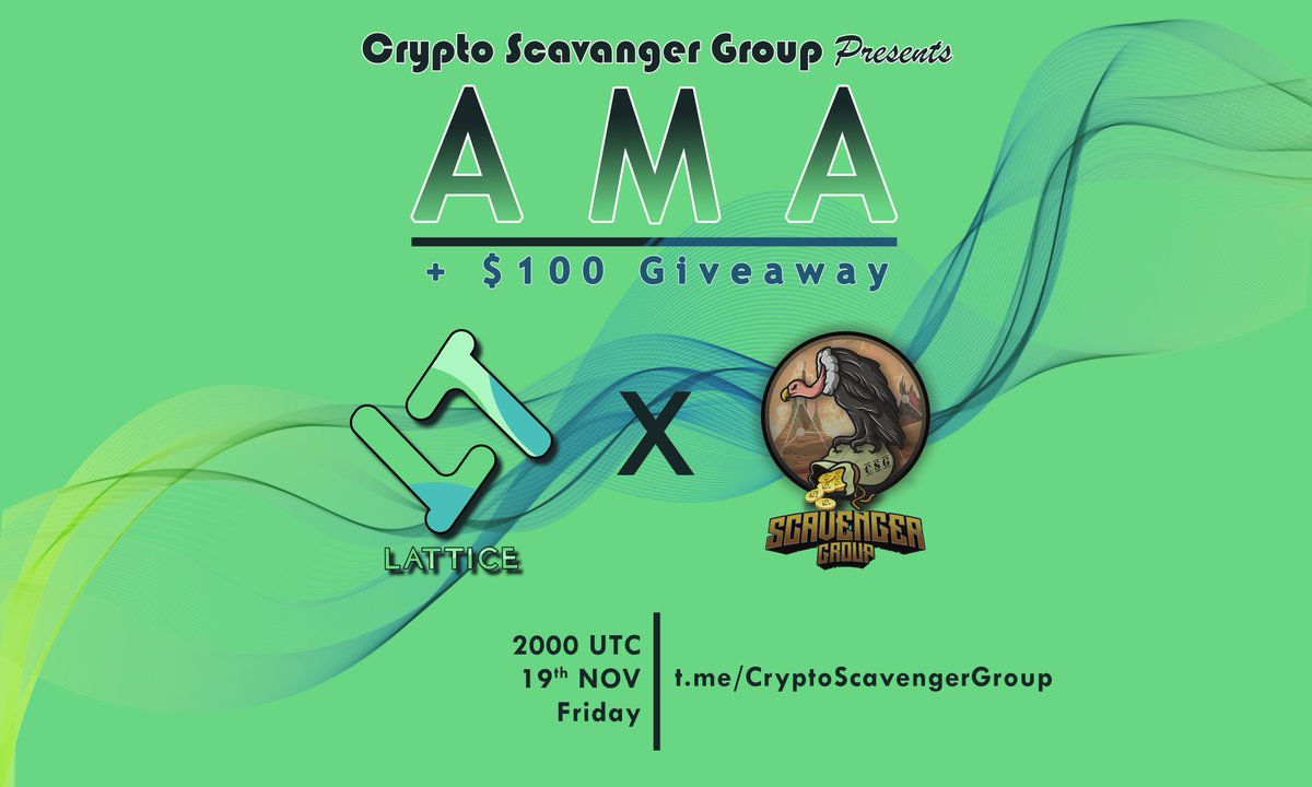 Lattice_NFT's tweet photo. AMA with Scavengers! Tomorrow, 19Nov, 8PM UTC ! Don't miss out, 100$ giveaway. For more details join our telegram group 🚀🚀

https://t.co/PIPlYV4ZBW https://t.co/tKZcYEMkZs