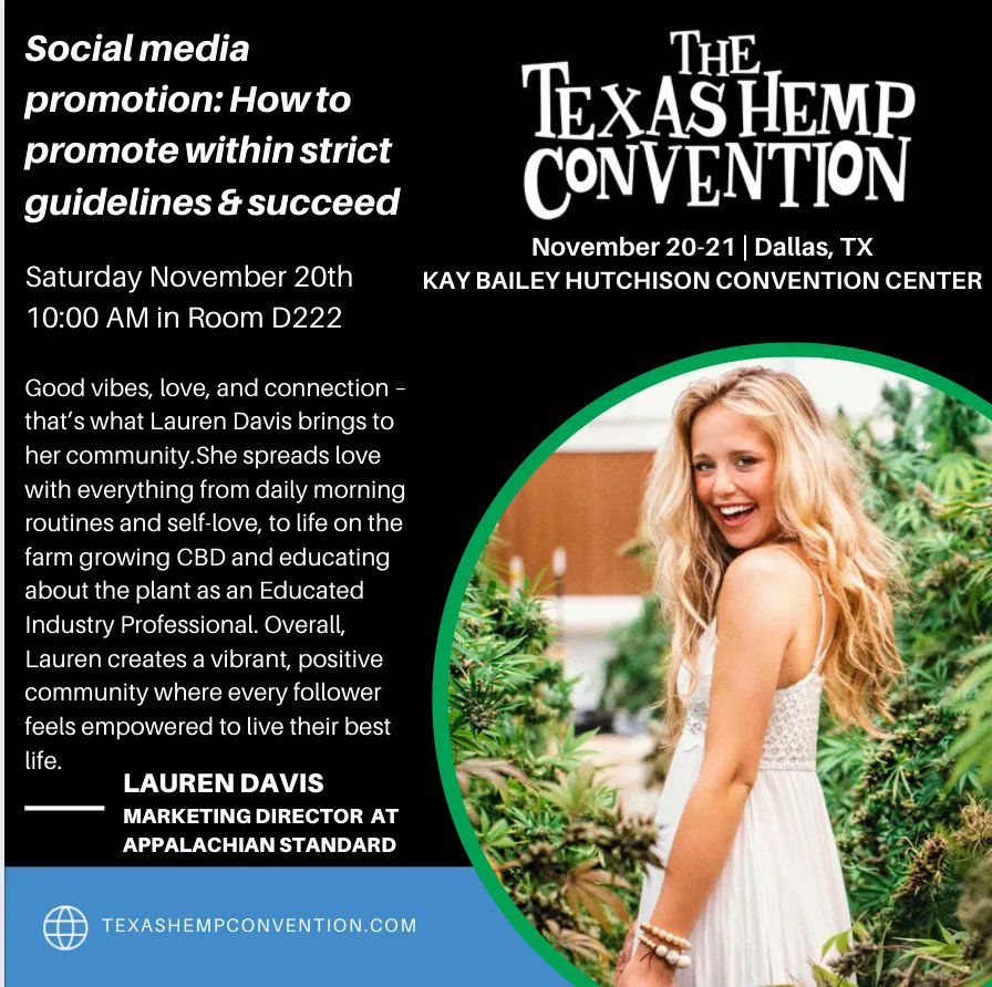 TexasHempCon's tweet photo. Everybody could use a refresher course on #Social #Media #Marketing ! Don't miss the #educational sessions this weekend at the Texas Hemp Convention, in Dallas, Texas Nov 20-21.

Event Schedule, Floorplan, &amp; Tickets at https://t.co/oGZU58TTh2 https://t.co/ITjq0Zd5mv