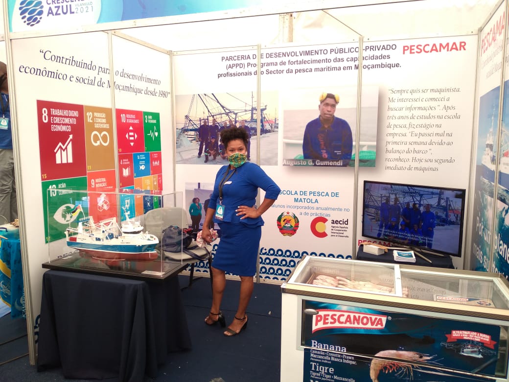 PescanovaCorp's tweet photo. En nuestro compromiso #sostenible, participamos en la conferencia #CrescendoAzul que se celebra en #Mozambique. Un encuentro destinado a unir fuerzas para cumplir con el #ODS14 e impulsar la economía azul en el país👉https://t.co/rsEO955fTm #Pescamar @pescanova_es https://t.co/E21wEEaHaf