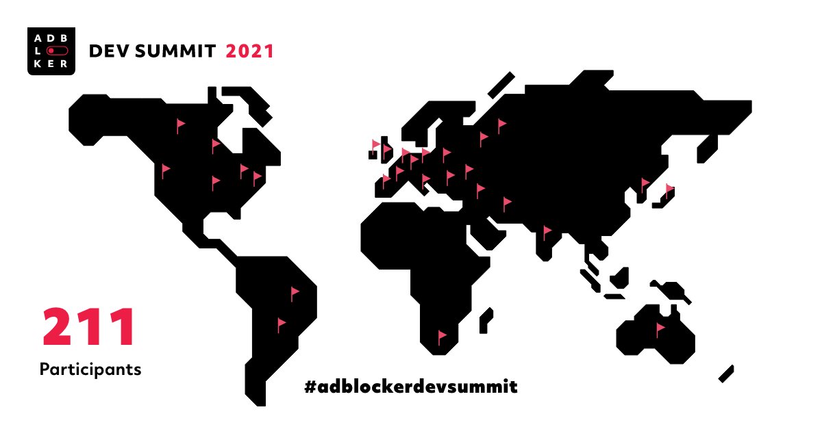 eyeo's tweet photo. #AdBlockerDevSummit 2021 was bigger and more #diverse than ever. Over 200 participants from more than 30 countries all over the world joined our #conference and made it an unforgettable summit. Check out the recordings: https://t.co/T3p2TkL5tS https://t.co/cgbO45oTp6