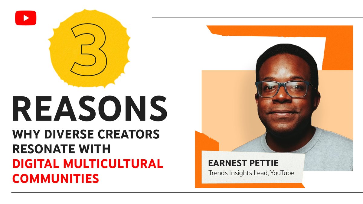 YTforBusiness's tweet photo. Underrepresented communities are a key driver of digital video trends.
@earnestp explains why brands should support diverse creators → https://t.co/XCsBYuWz1M
#YouTubeMulticultural https://t.co/no7Hj3fnOD