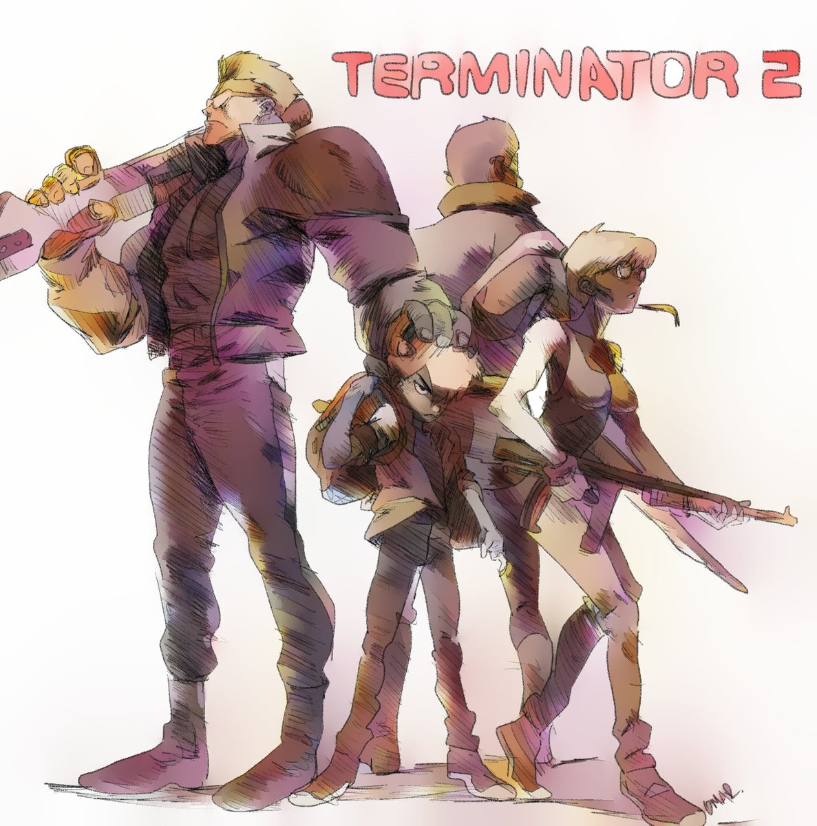 Omareiden's tweet photo. The terminator 2 #theterminator2 #terminator2 #theterminator #t1000 #t800 #sarahconnor #johnconnor #commissionopen #ArtistOnTwitter https://t.co/m3OztEEcvx