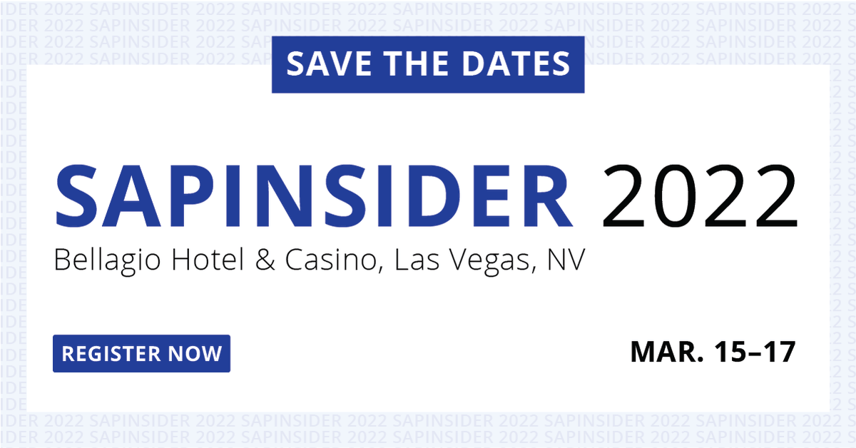 SAPinsider's tweet photo. Are you prepared to navigate today’s ever-changing demands &amp; expectations? Gain guidance from experts, build on lessons learned &amp; prepare for new opportunities at the #SAPinsider 2022 Conference. 

Claim your BOGO ticket by Nov. 30👉https://t.co/2gwIK1f5lw

#SAP #returntoevents https://t.co/hVTeDkohBr