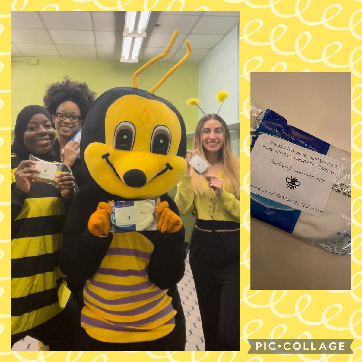 CallMeMsAvery's tweet photo. Buzzy the Bee and the Honeybees loved greeting our families this morning at drop-off for our "Buzzy Brunch on the Go". The @KindeziSchool O4W culture team is so thankful for their partnership! https://t.co/5t8uyD4Az6
