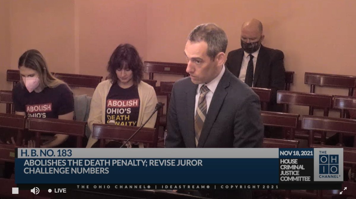 AndrewOlding's tweet photo. Kevin Werner of @ohiojpc just stateted that states without the death penalty have less crime than states that do.
I haven't looked this up myself, but big if true, and awesome to hear.
#HB183
#EndTheDeathPenalty
#OHpolitics
@OhStopExecution https://t.co/A8oPyCgU0v