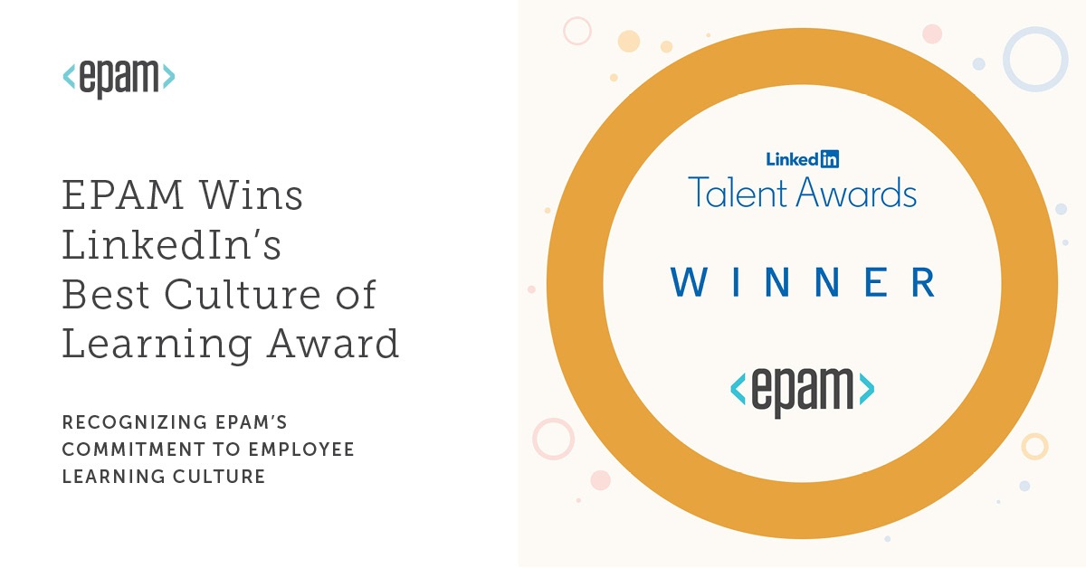 EPAM Wins LinkedIn’s Best Culture of Learning Talent Award epam.com/about/newsroom…