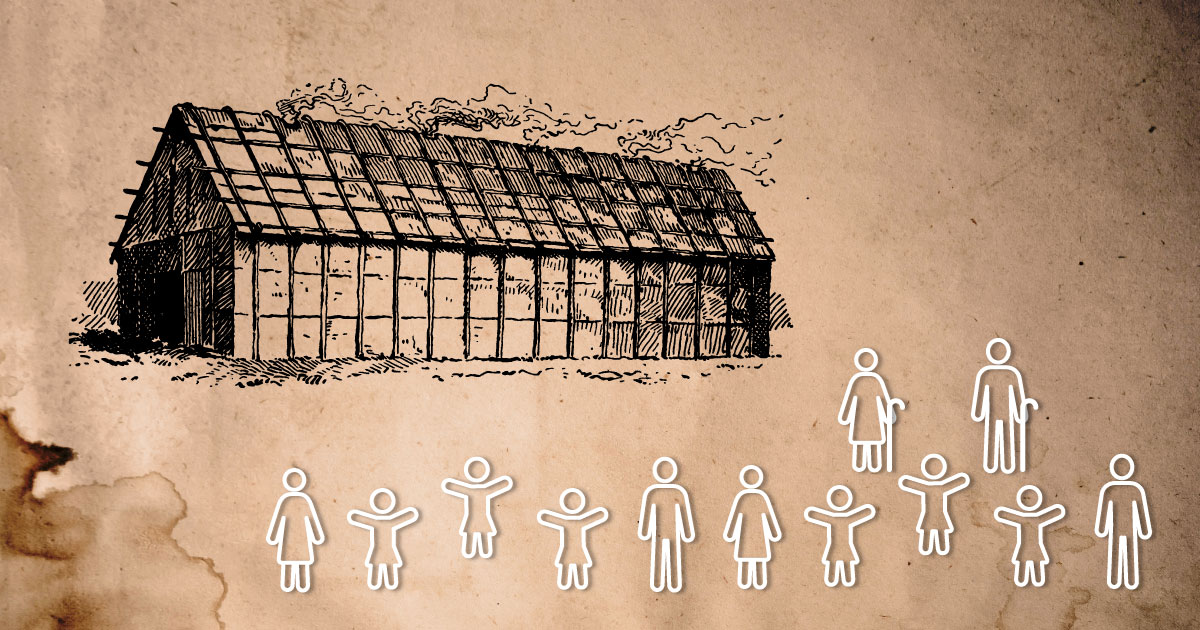 We love sharing facts about our Longhouse with everyone!

#DYK that many Longhouses housed up to 20 families? They were built to serve as a home for a large, extended family. This would mean you would live with your parents, grandparents, aunts, uncles, cousins etc.
