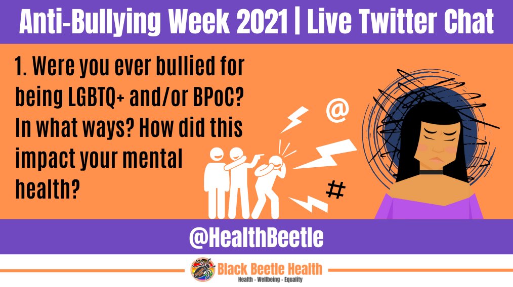 Welcome to our second ever live Twitter chat, inspired by <a href="/ABAonline/">Anti-Bullying Alliance #AntiBullyingWeek</a> for #AntiBullyingWeek in the UK! Here's our first question. If you're okay to share, please do.