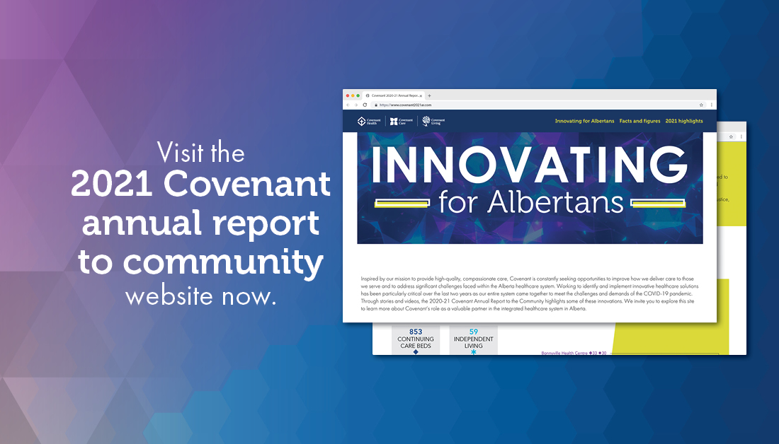 CovenantCA's tweet photo. Covenant is continually innovating. Discover some of the innovation highlights in our 2020-21 annual report: https://t.co/GTeNLmNFOR. #CovenantStrong https://t.co/UAnESKYxta
