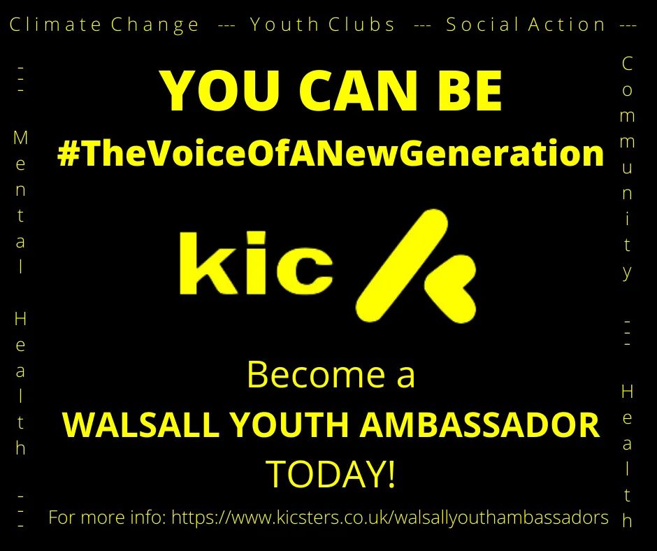 HAVE YOU GOT WHAT IT TAKES TO BECOME A YOUTH AMBASSADOR IN WALSALL?

From climate change to mental health we're providing you with a platform to put across your views as well as supporting your very own youth social action ideas. 

Find out more at kicsters.co.uk/walsallyoutham….