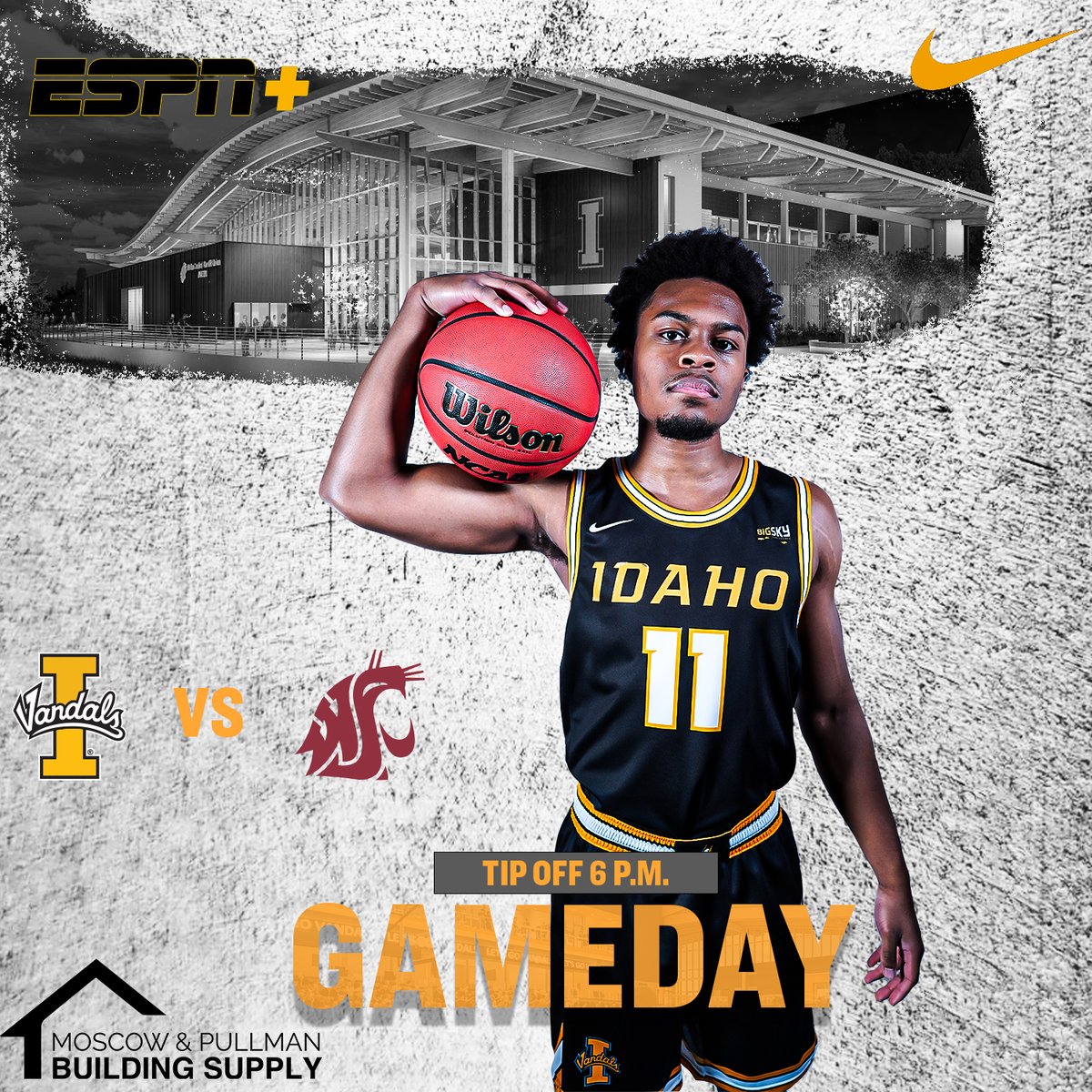 The Battle of the Palouse is finally here!

🆚: @WSUCougarMBB
📍: Moscow, Idaho
🏟: ICCU Arena
⏰: 6 P.M.
📺: espn.com/espnplus/playe…
📻: govandals.com/watch/?Live=75…
📊: govandals.com/sidearmstats/m…
🎟: bit.ly/VandalsvsCougs
📰: govandals.com/publications/i
