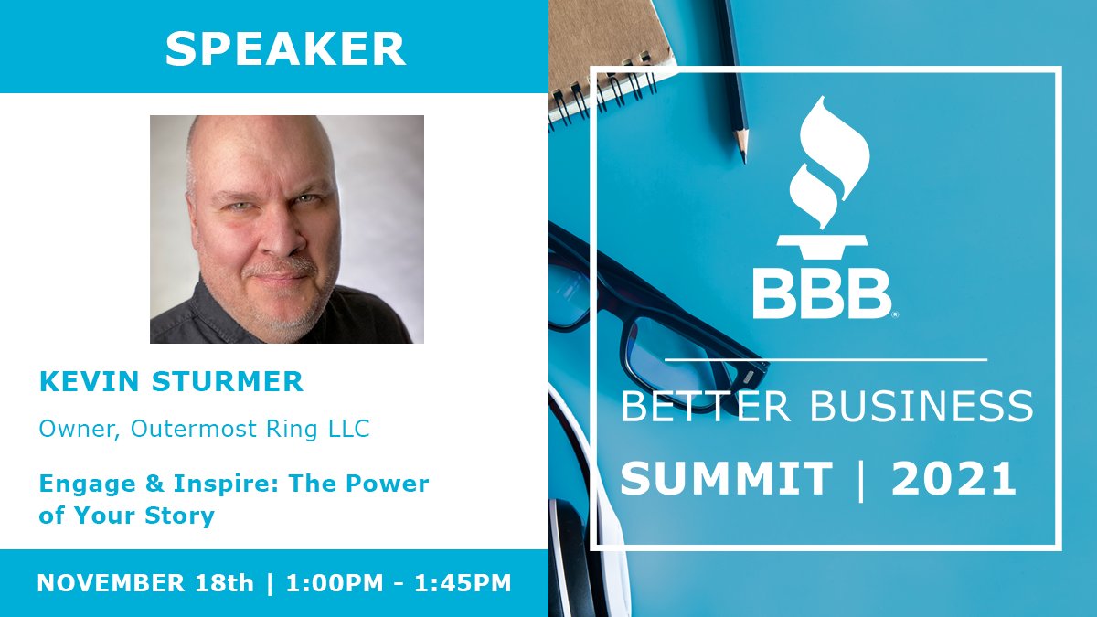 bbbconnecticut's tweet photo. Next up at #BBS21 at 1pm - Engage &amp; Inspire: The Power of Your Story. Join us in examining a process you can use to elevate the impact of your messaging! 

Register now: https://t.co/RhkeA9VW1F

#BBB #BBBHelps @OutermostRing https://t.co/pNPp2xKjKE