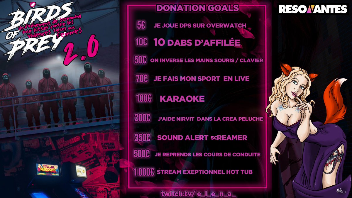 elena_kitsu's tweet photo. Ça y est je suis en route pour #BOP2 ! 🎉
Rendez-vous sur #Twitch dès Samedi 20 Novembre 2021 à partir de 17h pour 2 jours de live caritatif! 
Voici mes Donation Goals ! 😁
https://t.co/1Ulb0XAKtM https://t.co/91UNer8P4y