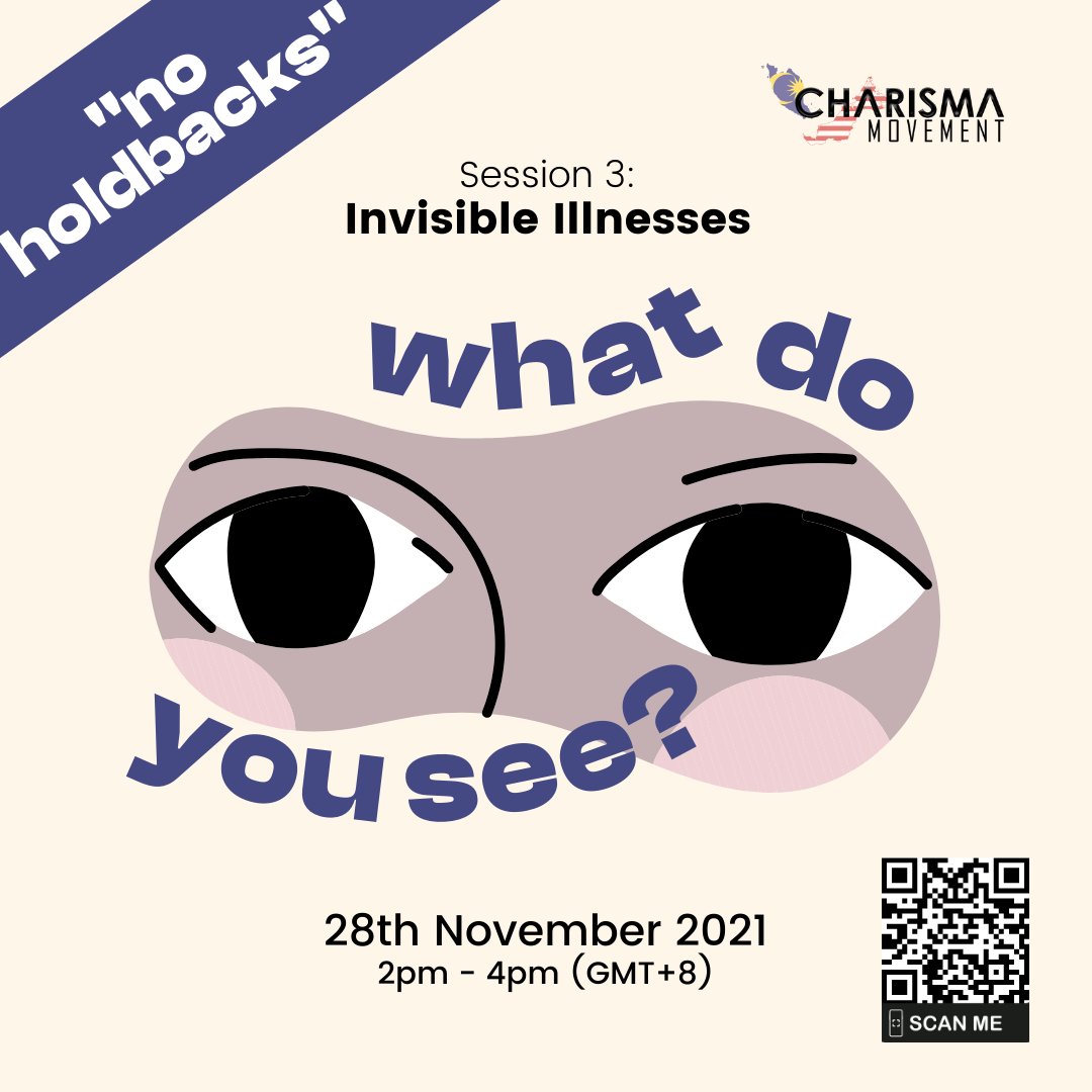 CharismaMVMT's tweet photo. You cannot always see to believe. Join our panel as they discuss the realities of living with an invisible illness.
Click the link to learn more about "No Holdbacks": https://t.co/xCX1rceKdF
RSVP here: https://t.co/gkU4j9UmF5
#NoHoldbacks #CharismaMovement #destigmatisehealth https://t.co/0aGC32BDMp