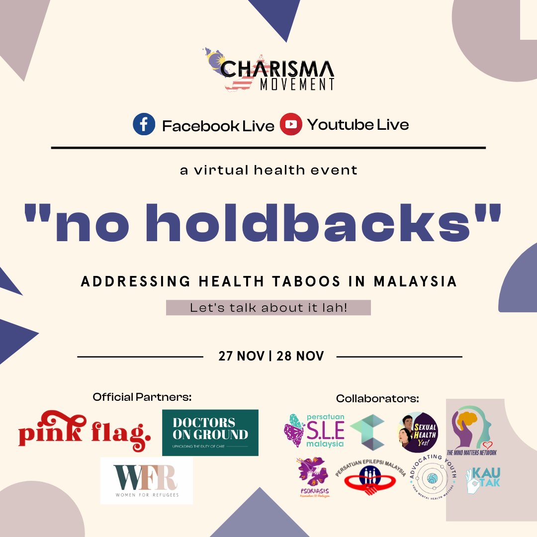 CharismaMVMT's tweet photo. You cannot always see to believe. Join our panel as they discuss the realities of living with an invisible illness.
Click the link to learn more about "No Holdbacks": https://t.co/xCX1rceKdF
RSVP here: https://t.co/gkU4j9UmF5
#NoHoldbacks #CharismaMovement #destigmatisehealth https://t.co/0aGC32BDMp