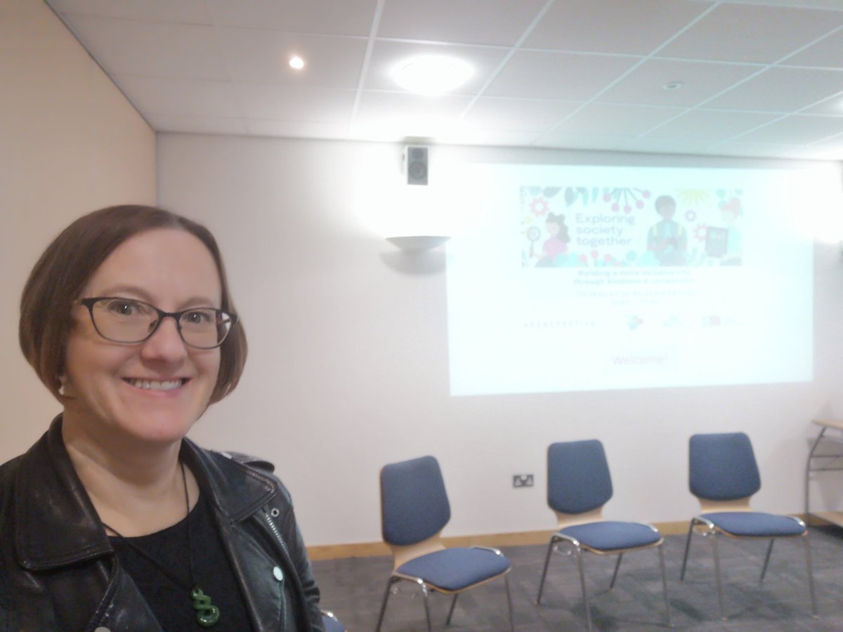 BewickBM's tweet photo. About to present in real life! Excited to be part of #esrcfestival with #leedsACTS exploring building #inclusivecity through #kindness &amp; #compassion @leedsteaching https://t.co/sP084lX2kh