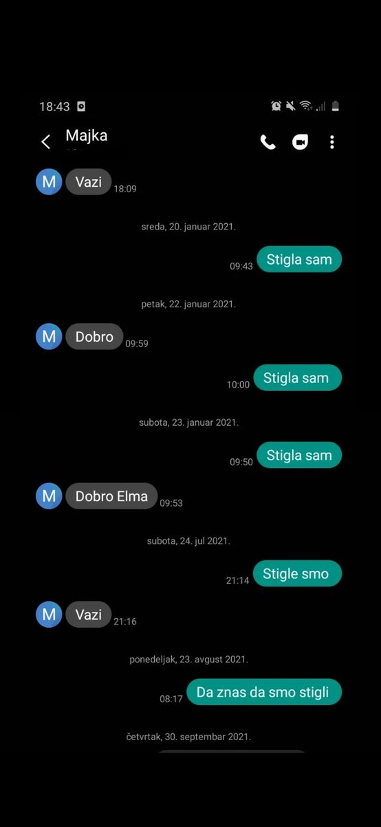 grlicaa's tweet photo. izgledaju li i vama ovako poruke sa majkom? https://t.co/9FkyZ80l3k