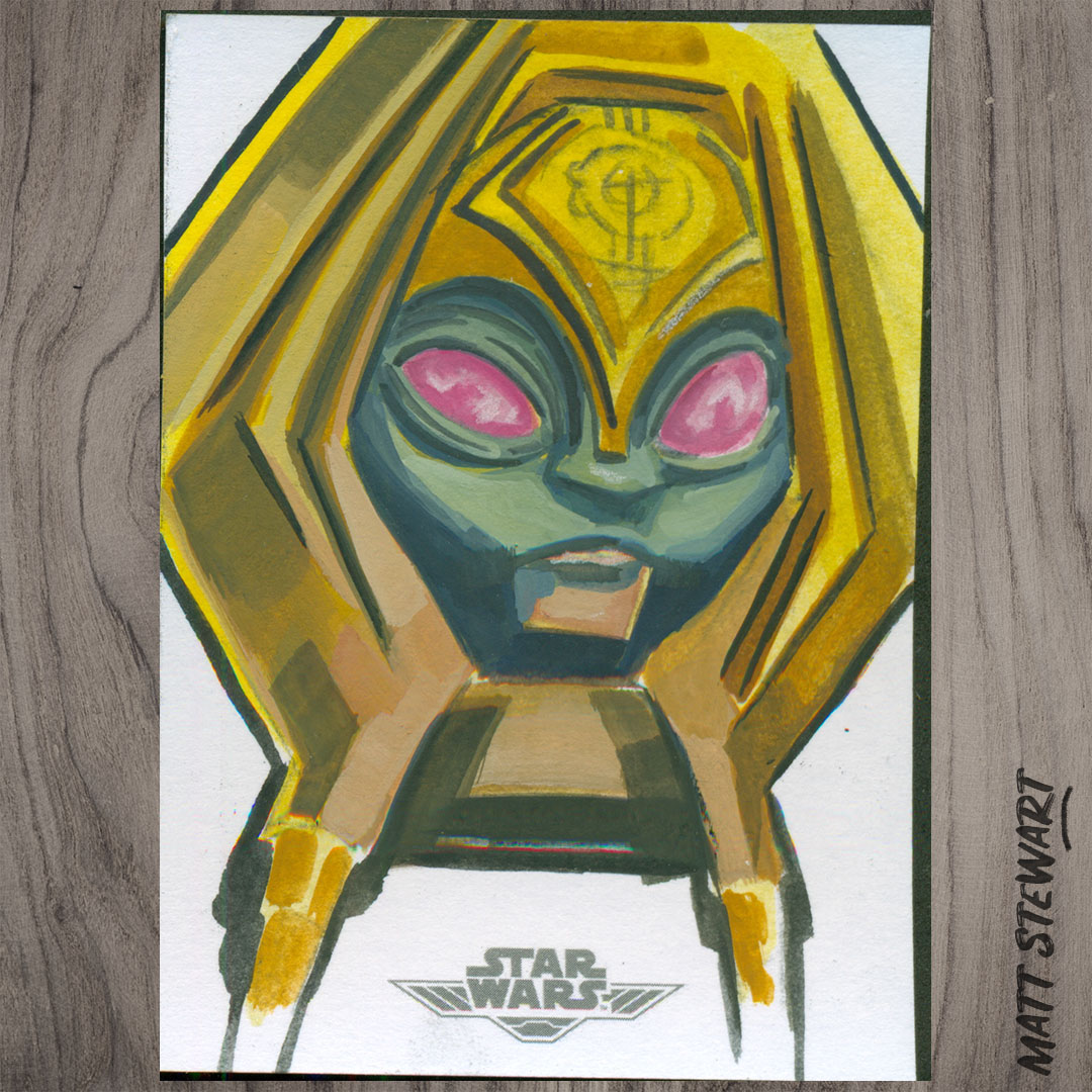 Archaeomatt's tweet photo. A painting of one of the Pyke Syndicate members, from the Clone Wars animated series, which I made for the 2021 @Topps Star Wars: Battleplans trading card set! 

#StarWars #Mandalorian https://t.co/4r7pcsab62