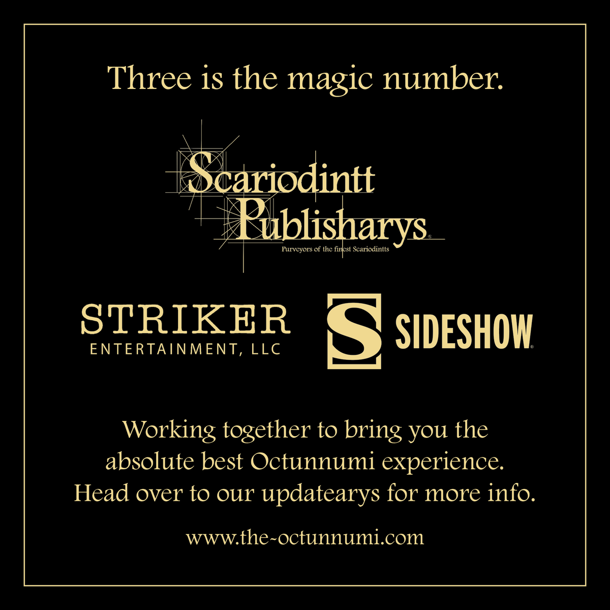 We have news...
#theoctunnumi #collab #scariodinttpublisharys #sideshow #strikerstrikesagain <a href="/TheOctunnumi/">The Octunnumi</a> <a href="/ascariodintt/">scariodintt.publisharys Ⓥ</a>  <a href="/collectsideshow/">Sideshow Collectibles</a> <a href="/StrikerEntLLC/">StrikerEntertainment</a>