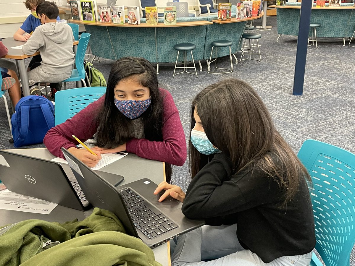 kjmslib_fcps's tweet photo. Lovely busy day in the library @kjms_fcps. We are teaching research lessons and how to access databases. Current projects: Science 7-@ecybermission and English 7 and History 7- @NationalHistory. @FairfaxSchools @FCPS_LIS https://t.co/8nYTsBFLeg
