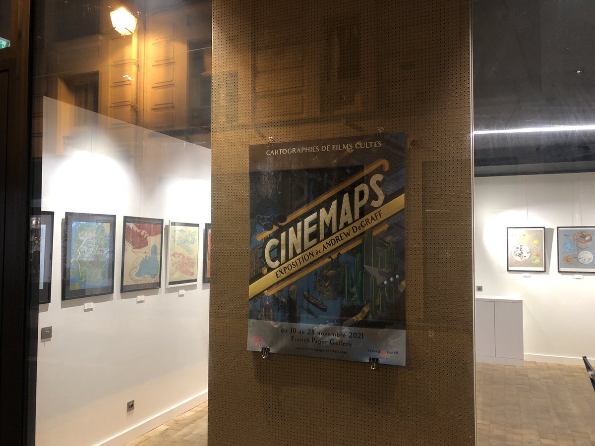 FrenchPaperArtC's tweet photo. Le vernissage de l’expo #cinemaps de @drewpatroopa17 Andrew DeGraff c’est maintenant à la #FrenchPaperGallery ! https://t.co/mig0Hw8uO3