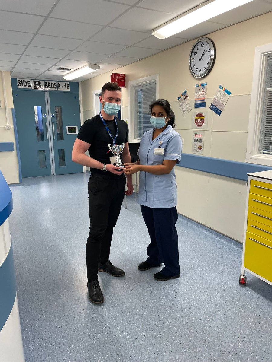 JudeB86's tweet photo. So today ITAPS got the trophy for most staff to have their Flu vaccine this week. Protecting ourselves and our patients π@RMitchell_NHS @SharonWICU @JasonHofN https://t.co/9yEA3SFsnw