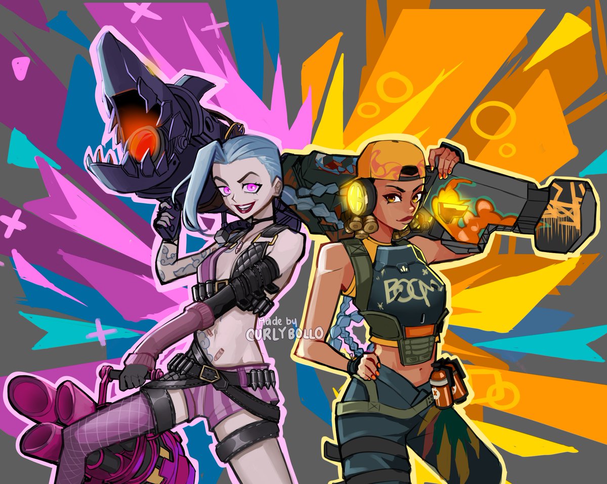 curlybollo's tweet photo. Jinx and Raze are 💥
#Arcane #LeagueOfLegends #VALORANTfanart #valorant #Jinx #Raze https://t.co/YHOIQPpoTc