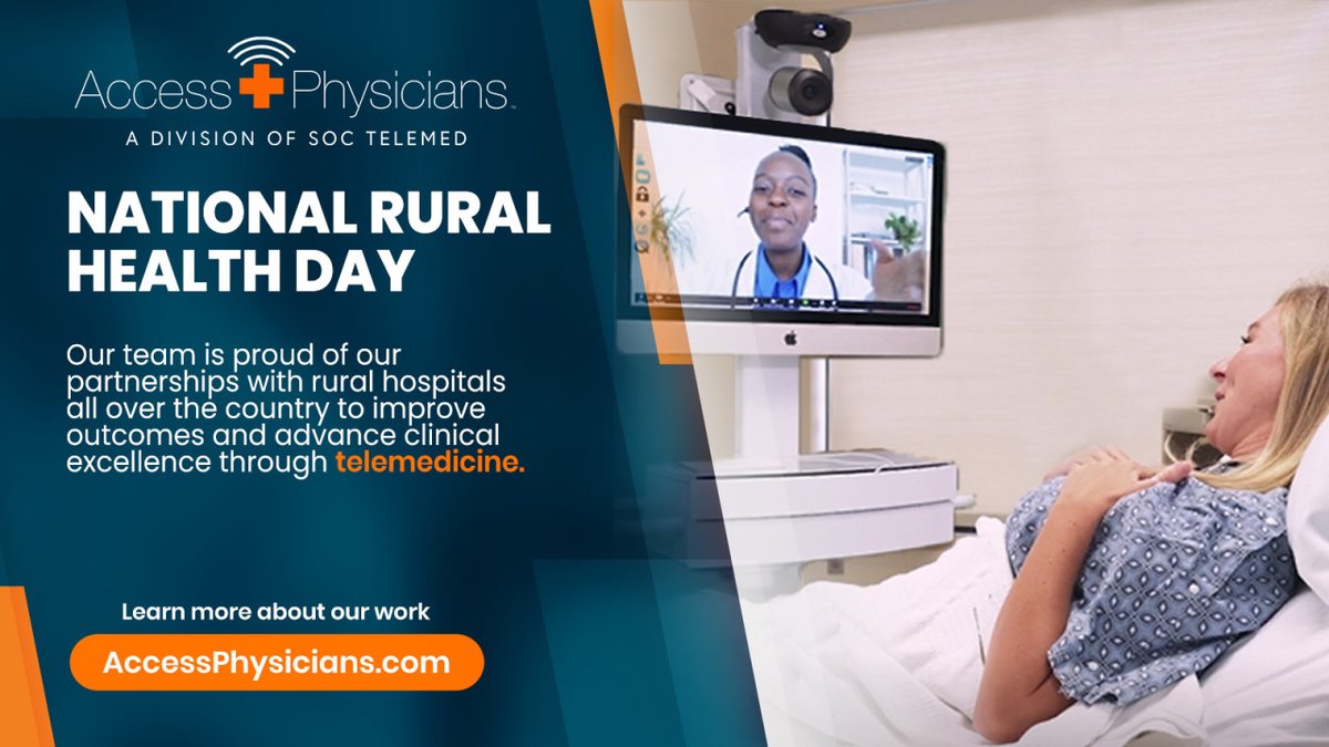 Having initiated our journey in rural hospitals, we are proud of our partnerships in rural communities across the country. Learn more about our work to deliver clinical excellence through telemedicine at AccessPhysicians.com #PowerofRural