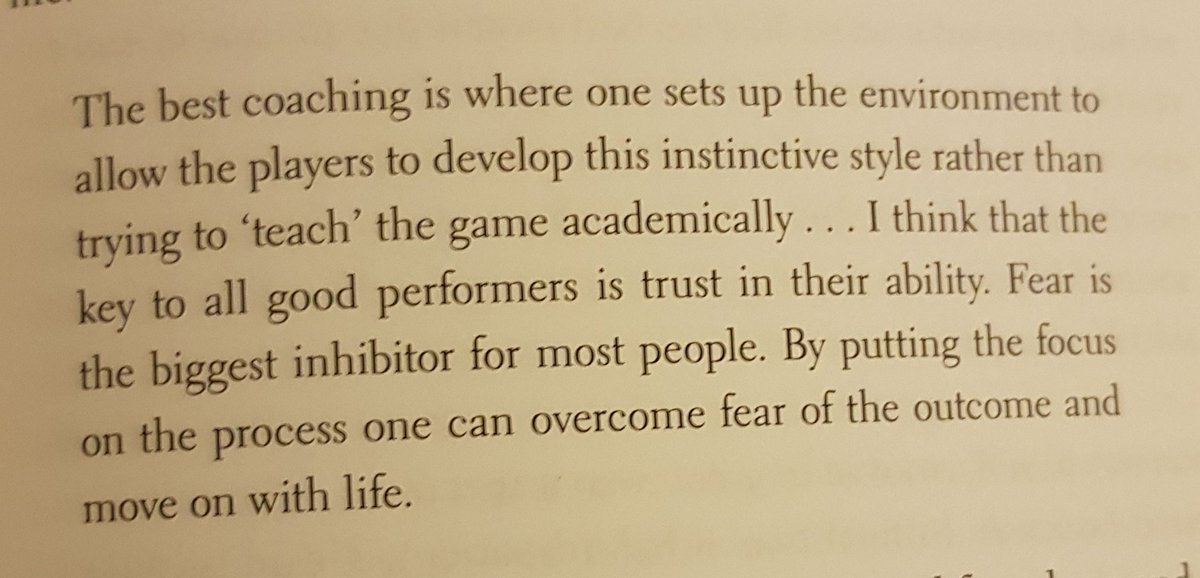 The definition of coaching 👇
🗣"The best coaching is where one sets up the environment to allow the players to develop this instinctive style rather than trying to 'teach' the game academically."