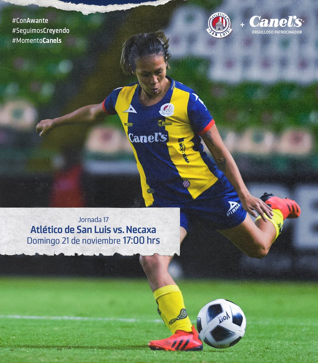 CanelsMx's tweet photo. ¡Cerremos la semana con adrenalina futbolera! 💥⚽️💥 @AtletiDeSLPFem, ¡demostremos el poder de #ElSaborGanador! #OrgulloCanels https://t.co/bGi1K8fVc1