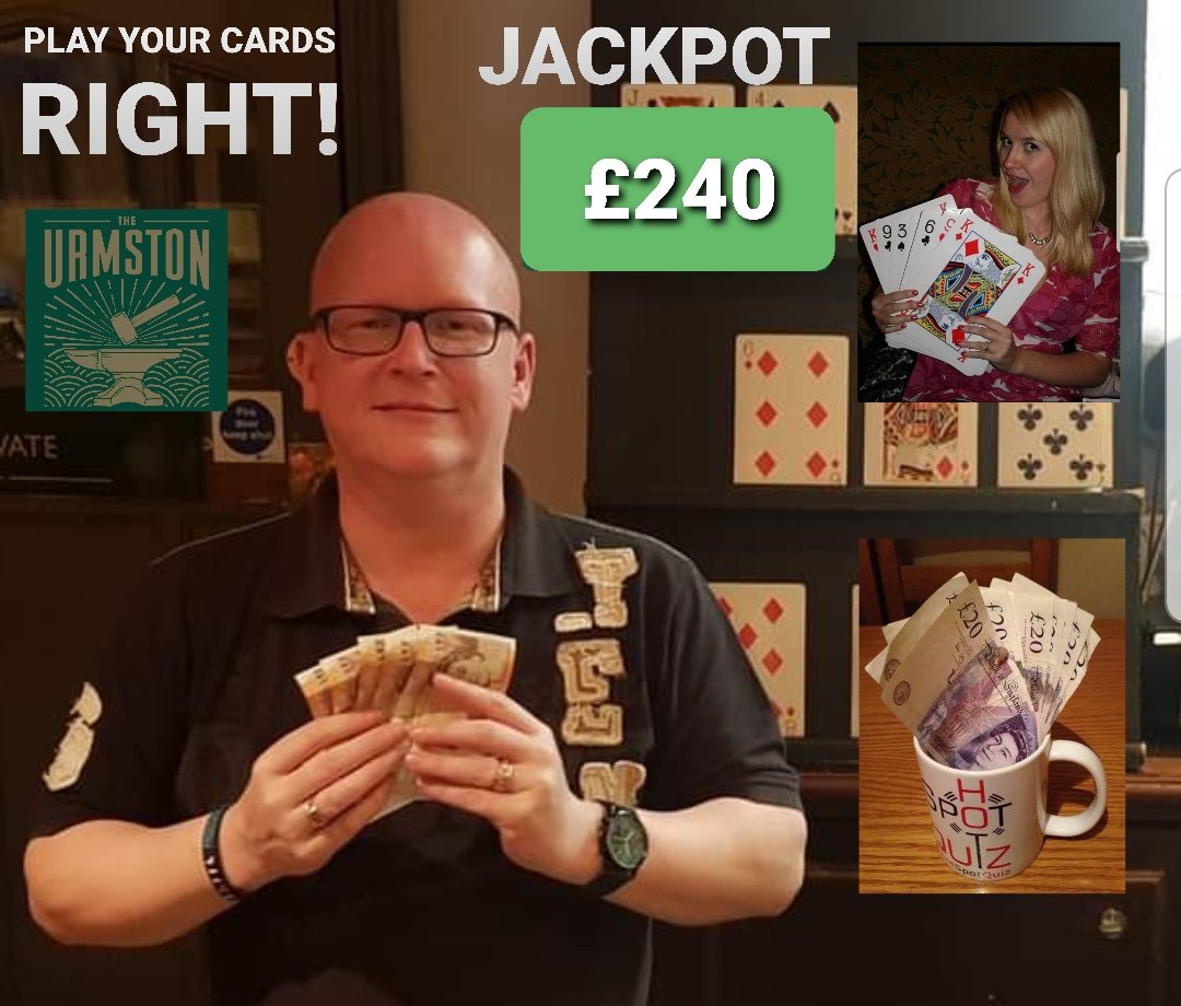 HotSpotQuiz's tweet photo. It's time for some fast fun finger-flicking #Fingulation on the @SpeedQuizzing Powered @HotSpotQuiz #SmartPhoneQuiz at @TheUrmston in #Urmston 
Oh &amp; you could also win £240 on #PlayYourCardsRight ♥️♣️♦️♠️
#QuizNight #CurryNight #SteakNight #YourUrmston

https://t.co/YCP5VL1gQe https://t.co/hYe7a6H2Tn