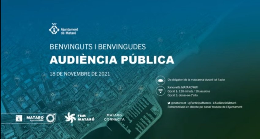 Comença a Can Marfà l'Audiència Pública per presentar als veïns i veïnes de #Mataró el Pla d'Acció i el Pressupost per l'any 2022.

Segueix l'acte en directe
👇👇
youtu.be/f3HQ3g2gyI4