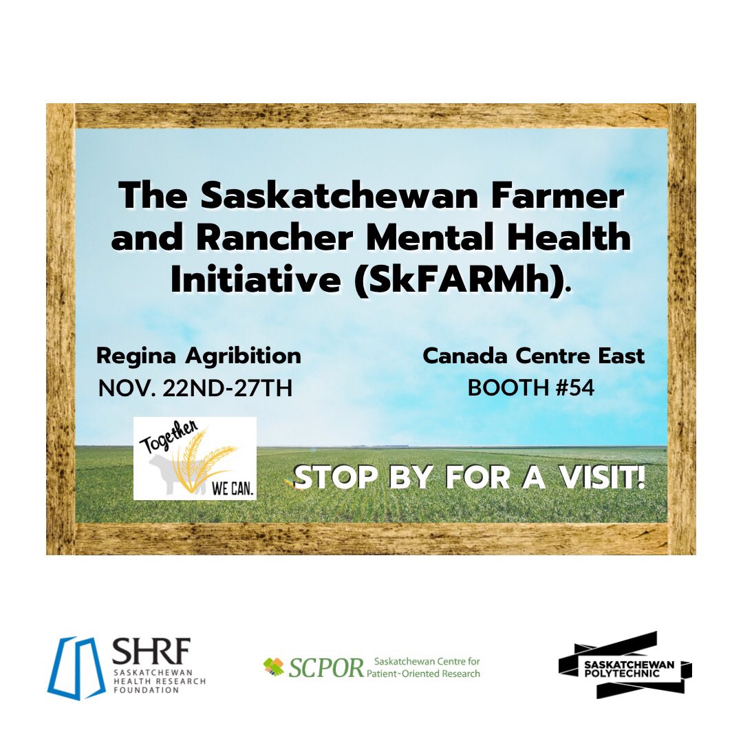 We are so excited for <a href="/Agribition/">Canadian Western Agribition</a>, and we can’t believe it starts next week already! Stop by our booth to say hello! #CWA50 #SkFARMh #Farmers #farmlife #rancher #ranchlife #mentalhealth #AgTwitter #Saskatchewan #MentalHealthMatters