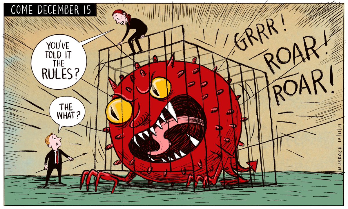 Come December 15 Auckland is opening up, but that’s alright cos there’ll be rules.
My <a href="/DomPost/">Dom Post</a> <a href="/NZStuff/">Stuff</a> #cartoon #nzpol #Covid19