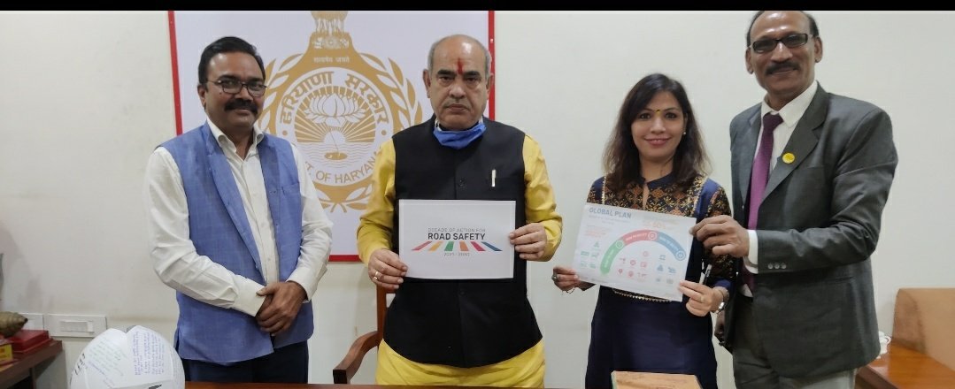 Great to share that #TeamTRAX has presented the Global Plan for the #Decadeofaction to the Honourable <a href="/moolchandbjphry/">Moolchand Sharma</a> , Minister of Transport, Govt.of Haryana, a leader with great vision for #RoadSafety
