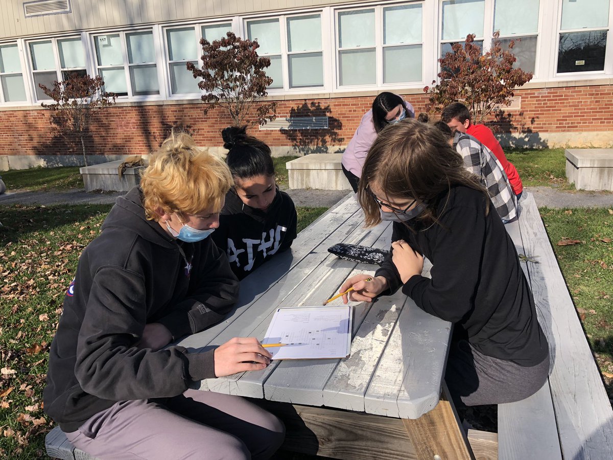 SraRacz's tweet photo. Spanish 3 students enjoying the uncommonly warm temps in the outdoor classroom with some friendly competition!  #sabervsconocer https://t.co/wrWJ2VLReH