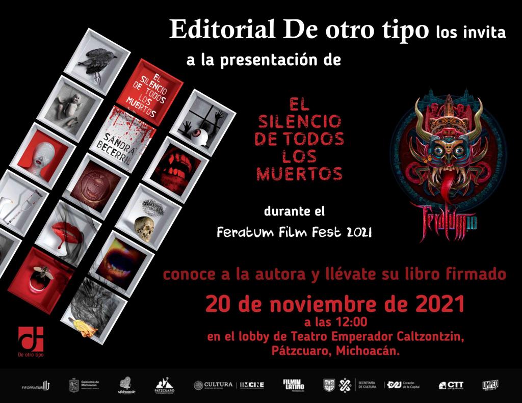 Invitación al Feratum film fest para conocer a la autora de El silencio de todos los muertos