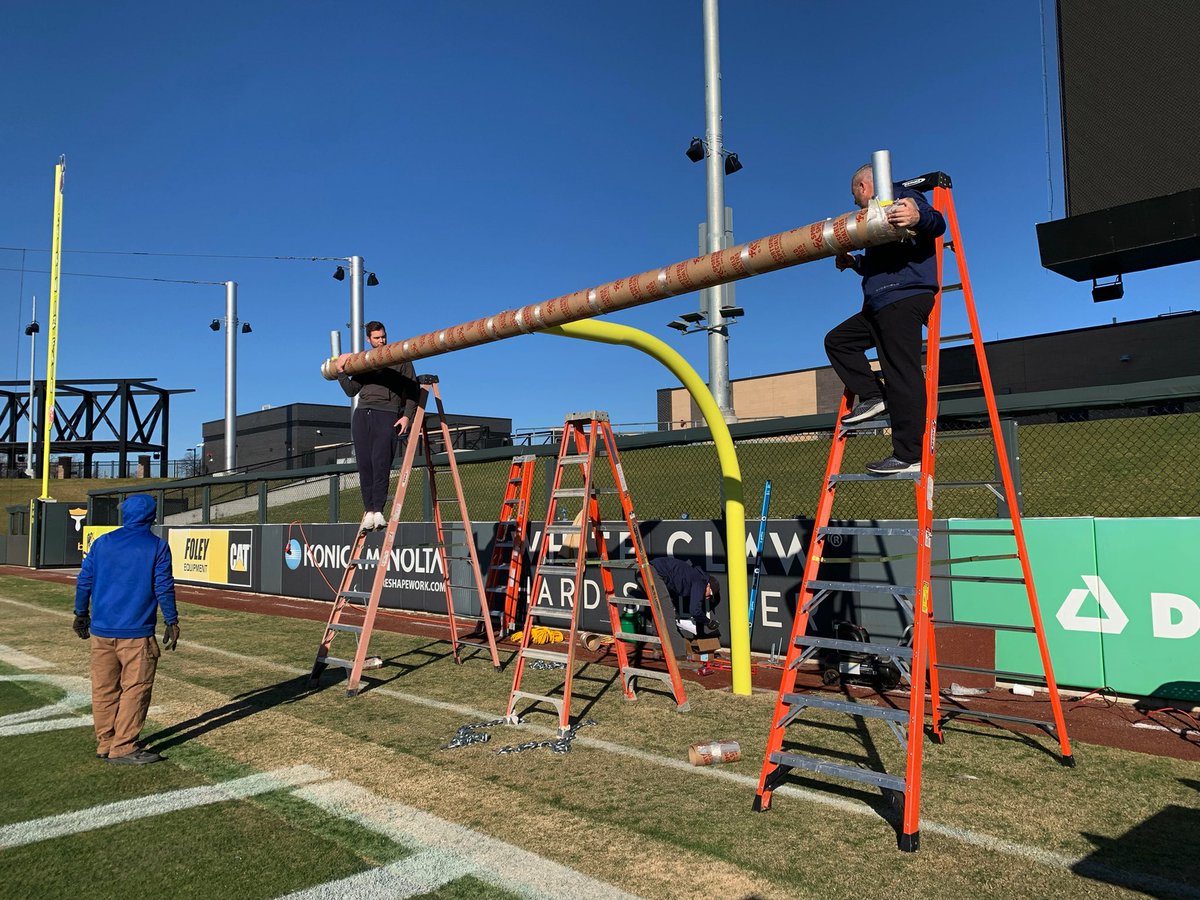 ✅ Sod
✅ Paint 
✅ Goalposts

We’re almost ready for Sunday’s matchup as Hutchinson Community College takes on Garden City Community College in the 2021 KJCCC Championship Football Game! 🏈