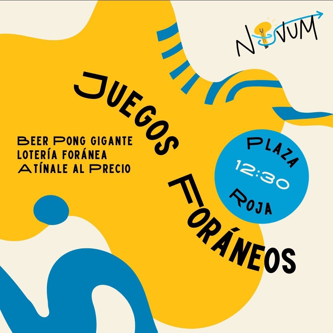 Vengan a conocernos y divertirse con nuestros juegos foráneos, tendremos grandes premios💫
¡Nos vemos HOY en plaza roja de 12:30-3:30pm!💙