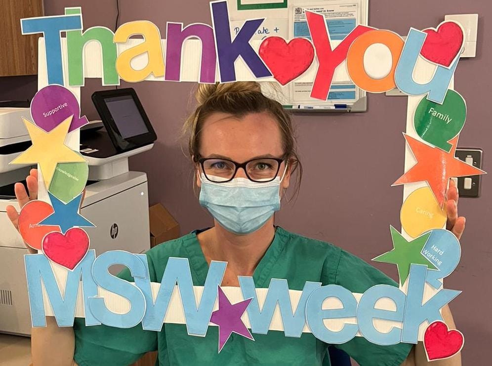 tora_clarkward's tweet photo. This week @rosiehospital @CUH_NHS has been celebrating our amazing MSWs and all the fantastic work they do ❤️ @rowleyamanda3 @ShahlaCUH @ClaireGarratt @KimberleyQualRM @CathyBevens @CPRKS https://t.co/J88MMKasvr